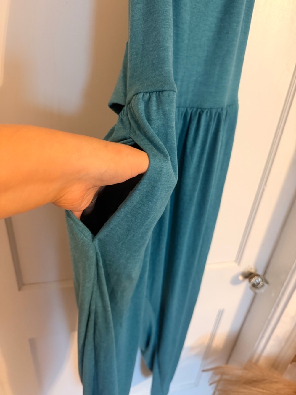 HALARA Jade Green Racerback Jumpsuit with Gathered Waist - Picture 3 of 11